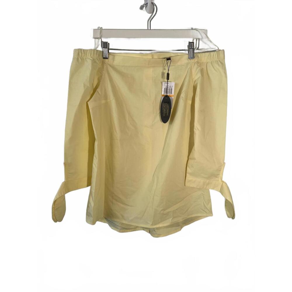 Yellow Off-Shoulder Long Sleeve Blouse